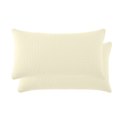 Vilano Springs 2-Piece Microfiber Embroidered Quilted Sham Covers