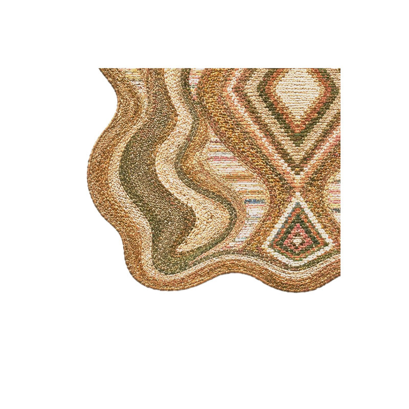 Tapis tissé à motif nautique vert Mosso, 3'11" x 5'11"