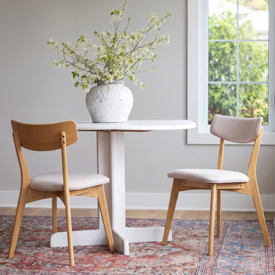 Putnam Upholstered Dining Chairs with Curved Back & Rubberwood Legs 