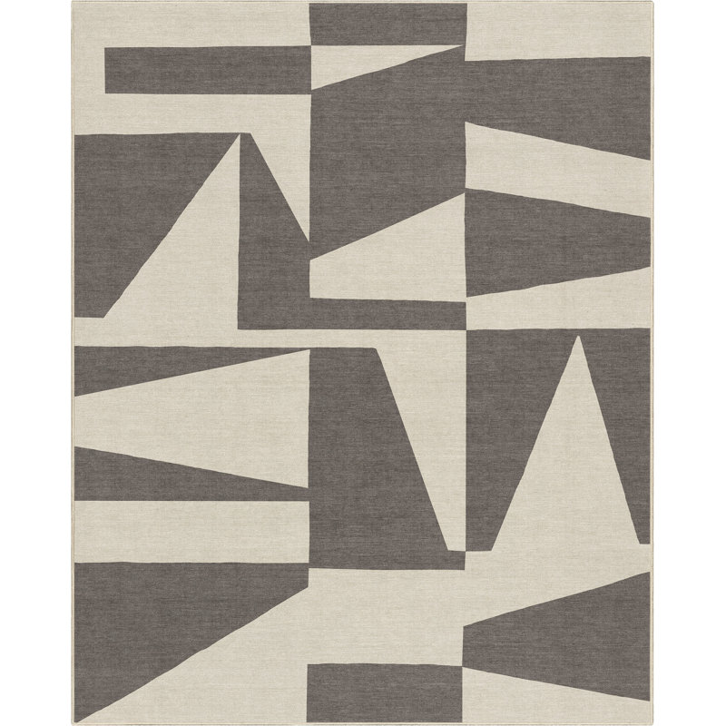 Kehr Canyon Geometric Brown Flatwoven Rug – Easy Clean & Durable, Rectangle 9'10" x 7'10"