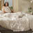 Bedsure Cotton Duvet Cover Queen Size - Luxury Slub Weave 100% Cotton Duvet Cover Set with a Linen Like Textured, Easy Change Durable Bedding Set 3 Pieces, Beige, 90" x 90"-116727414-117060334