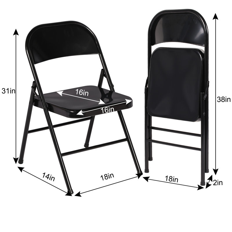 Vecelo 33.8'' 4 - Player Foldable Card Table with Chairs