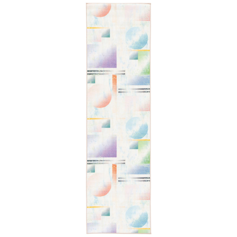 Natoyia Performance Machine Washable Geometric Rug, Runner 2'2" x 8'