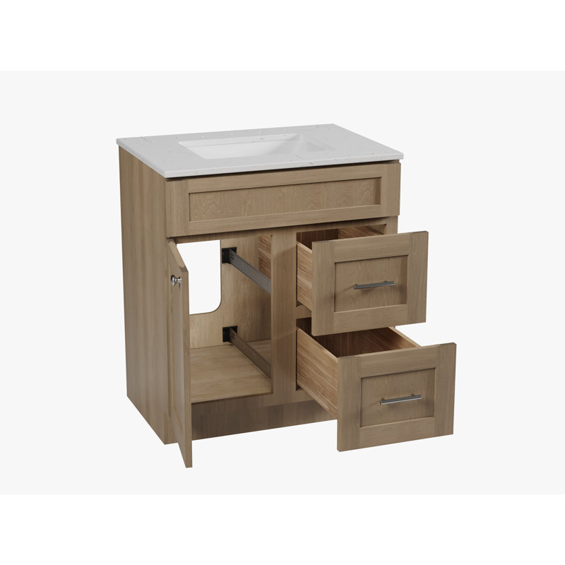 Meuble-lavabo simple 30 po Chrisna, Chêne naturel