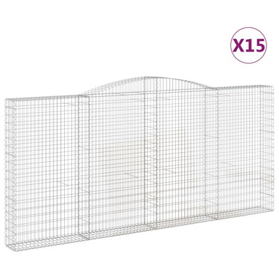 Blasingim Silver Metal Arched Gabion Baskets