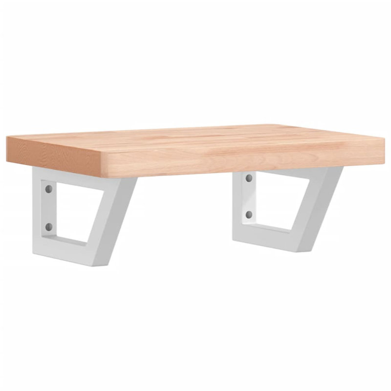 Arlan 50cm Solid Wood Bathroom Vanity Top, Beech/White