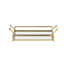 CosmoLiving by Cosmopolitan Gold Metal Mirrored Tray with Acrylic Handles 22" x 12" x 5"