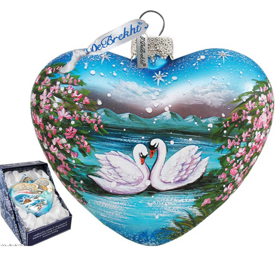 Swan Heart Holiday Shaped Ornament The Holiday Aisle®