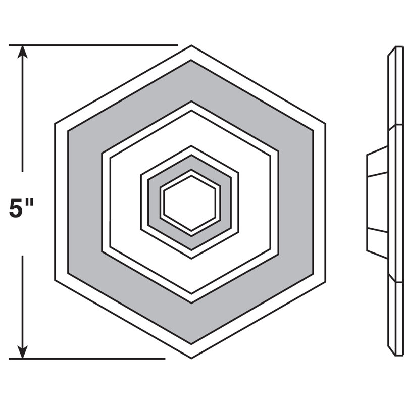 Protecteur mural Prime-Line, 5 po, forme hexagonale, vinyle rigide, ivoire, auto-adhésif