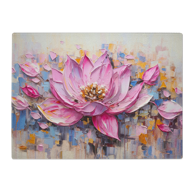 Lotus Flower Action  Glass Chopping Board