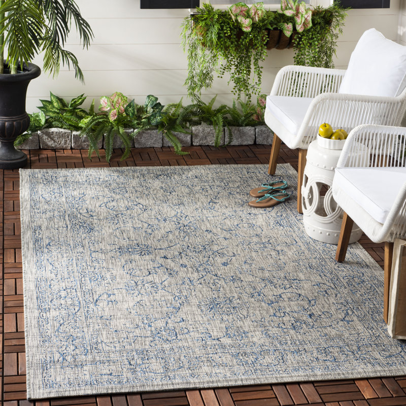 Abhik Indoor/Outdoor Rug, Rectangle 160 x 231 cm, Turquoise
