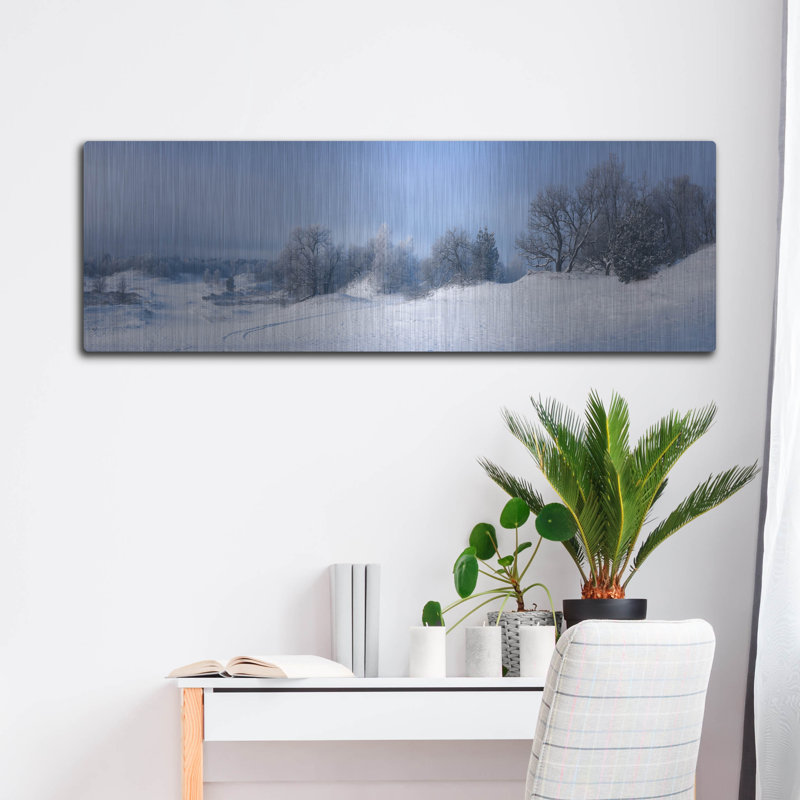Latitude Run® «Panorama Winter Dunes» par istvan nagy, art mural en métal, H 16 po x l 48 po