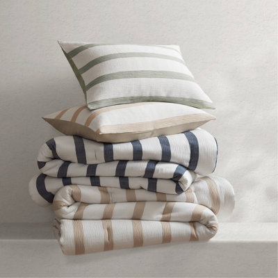 3-Piece King/Cal King Yarn-dyed striped comforter