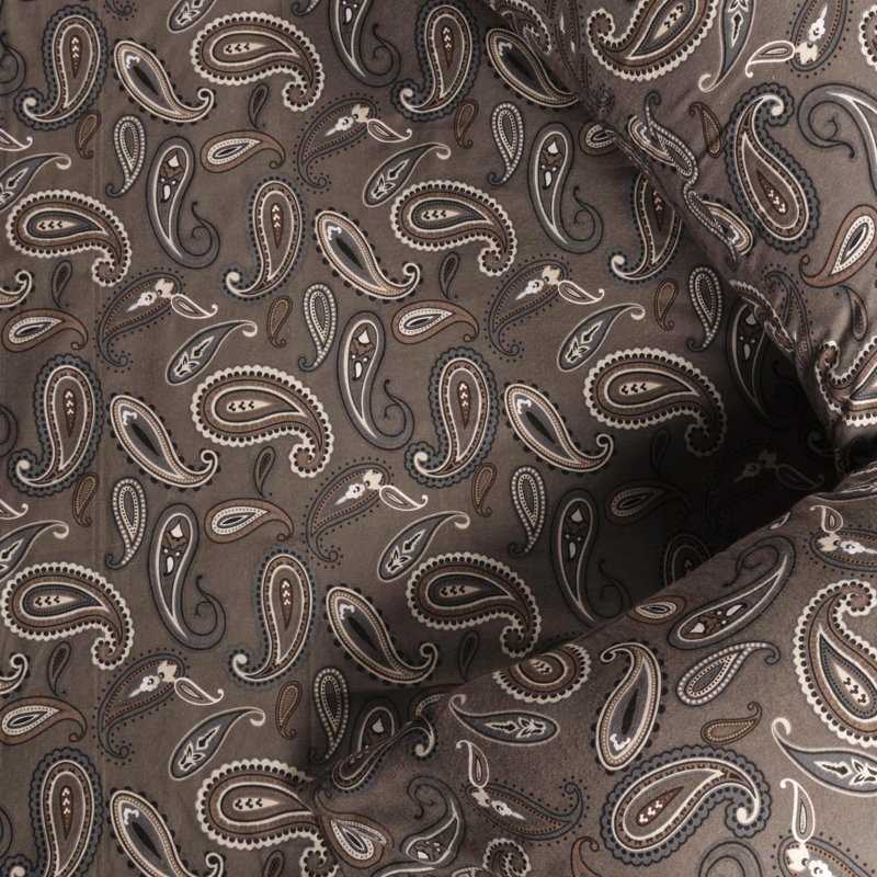 Superior 100% Cotton Flannel Deep Pocket Paisley or Solid Sheet Set, Full Sheet Set + Fitted Sheet + 2 Pillowcases