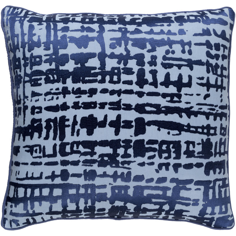Mack Linen Throw Pillow, 20" H x 20" W x 4" D, Cobalt/Slate