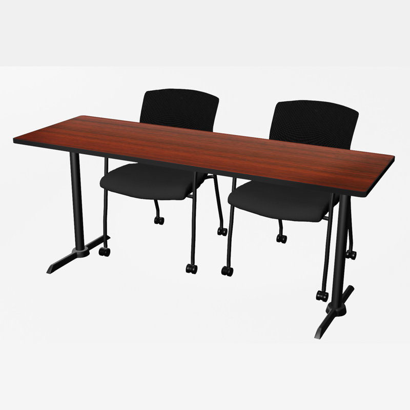 Base et table de formation Cain, Acajou, Noir, H 29 po x L 72 po x l 24 po