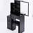American Design Black Vanity Table With Cushioned Stool & Extra Large Mirror, Multi-Layer Storage For Compact Spaces Small Space- Stool, Huge Sliding Multi-Layered Storage, Dresser Limited Bedroom-755378458