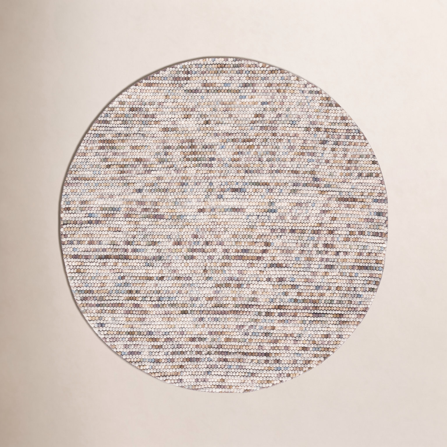 Elle Ivory Multi Hand-Woven Flatweave Rug, Round 6'