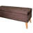 Brown Suede Rectangular Storage Seat With Concealed Area Bench Practical Hidden Feature