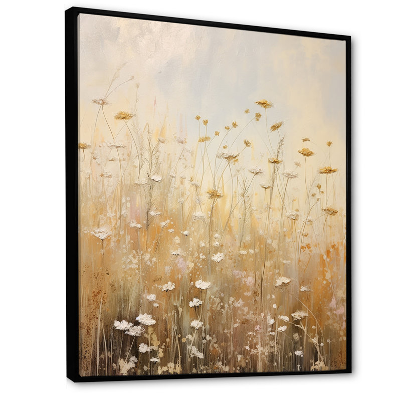 «Meadow Of Dreams V» sur toile, Cadre flottant noir, H 44 po x l 34 po x P 1,5 po