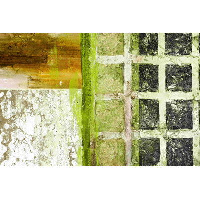 " Brown Green Quads " Painting Print