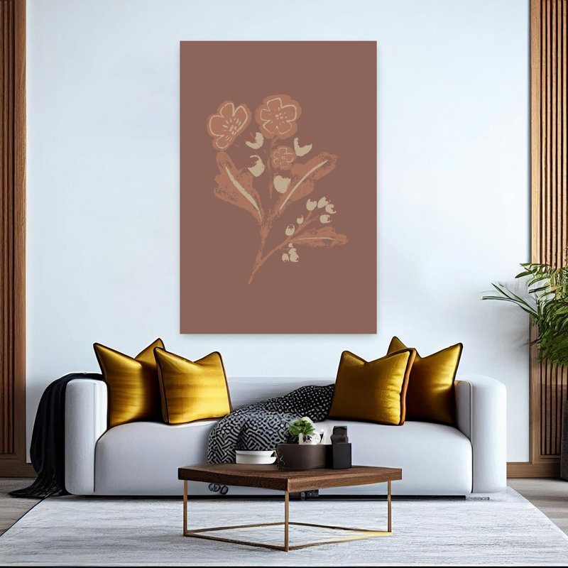 "Earthy Botanical Blooms", art floral moderne et rustique