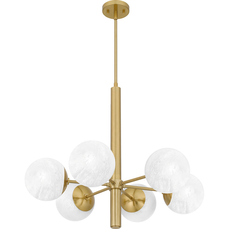 Fronton 6-Light Aged Brass Chandelier
