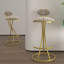 Ensemble de 2 tabourets de bar rembourrés avec tabourets rayés de hauteur comptoir en velours moderne pour îlot de cuisine, salon-856077541-856077544
