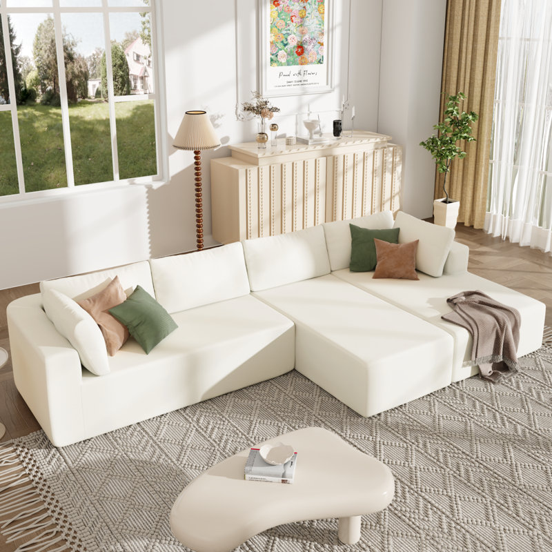 Canapé modulaire moderne Moderne Sofau, Beige