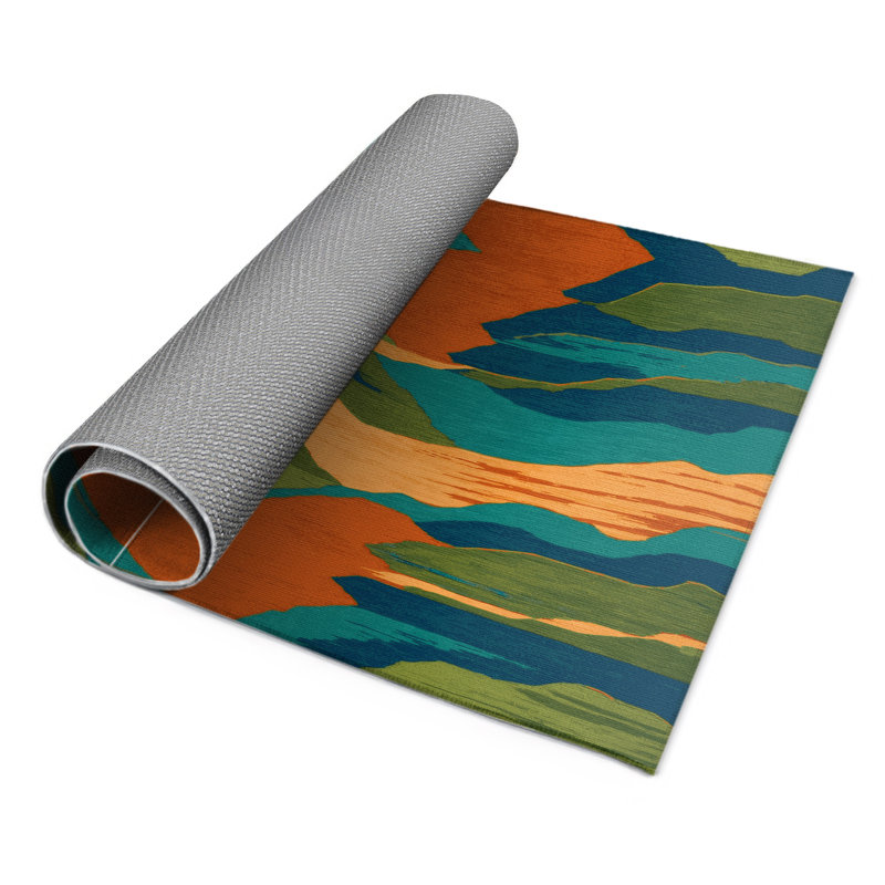 Emerald Stream Indoor And Outdoor Area Rug, Rectangle 5' x 7'