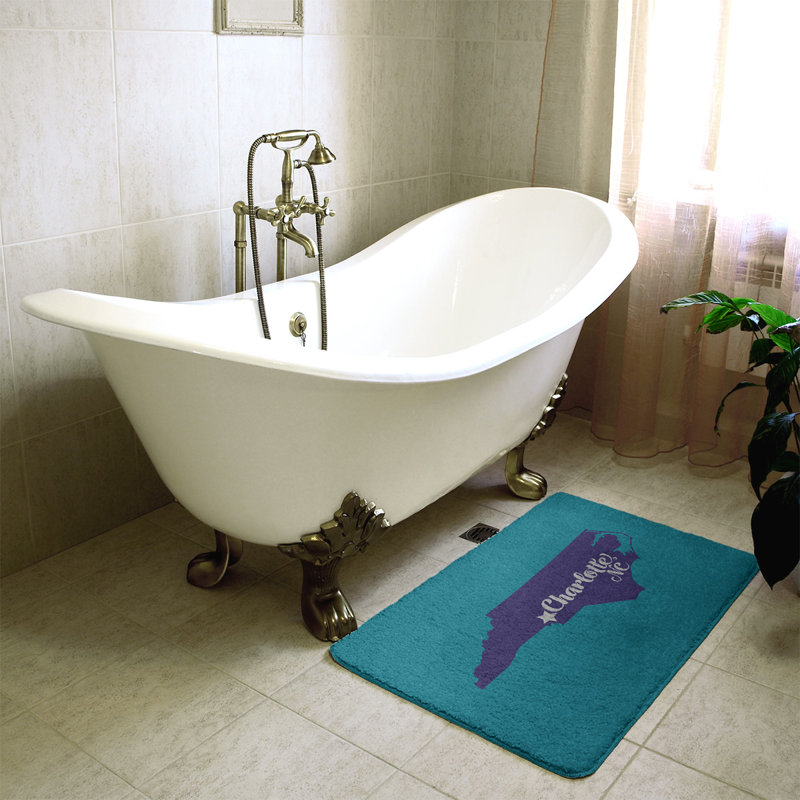 Tapis pour salle de bain north caroline sports colors, l 21 po x L 34 po, Sarcelle / Bleu