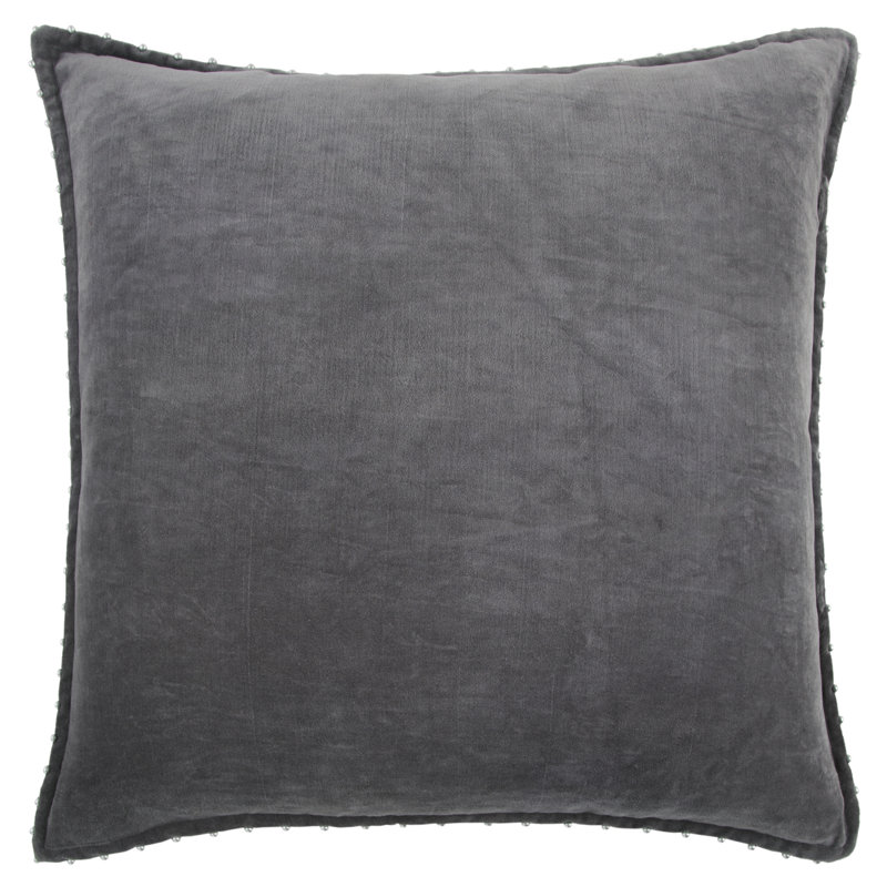 Cotton Throw Pillow, Dark Gray