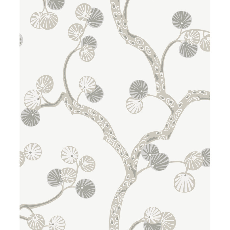  Papier peint adhésif Snowlands Woodland Whimsy, Ivoire / Gris