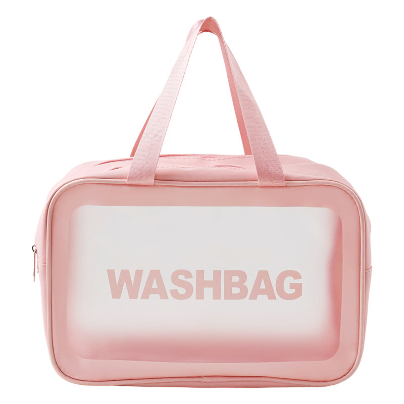 PU Leather；Polyester；PVC；Nylon Zipper Makeup Organiser, Pink