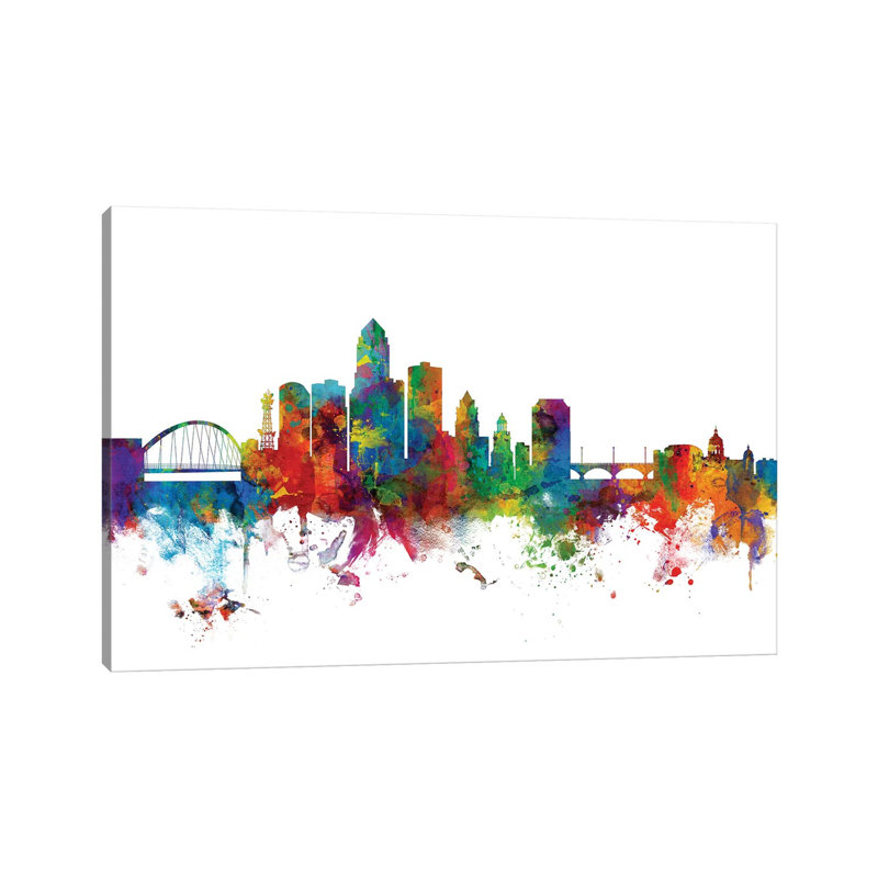 Des Moines, Iowa Skyline by Michael Tompsett - Wrapped Canvas Gallery-Wrapped Canvas Giclée, 152.5 cm H x 101.5 cm W