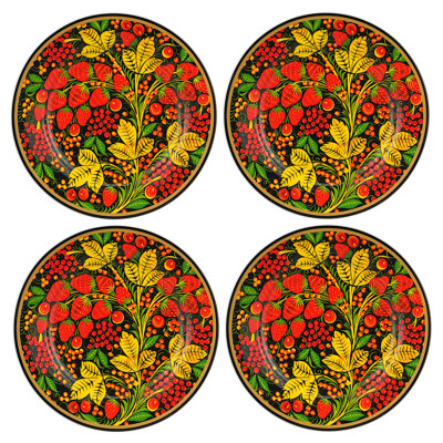 Folk Patterns Porcelain Dessert Plate 7.5''