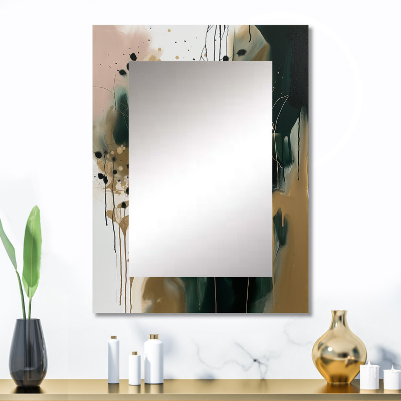 Black Abstracted Realities - Abstract Large Wall Mirror, Modern Decorative Mirror, Printed Metal Art, 32" x 24"