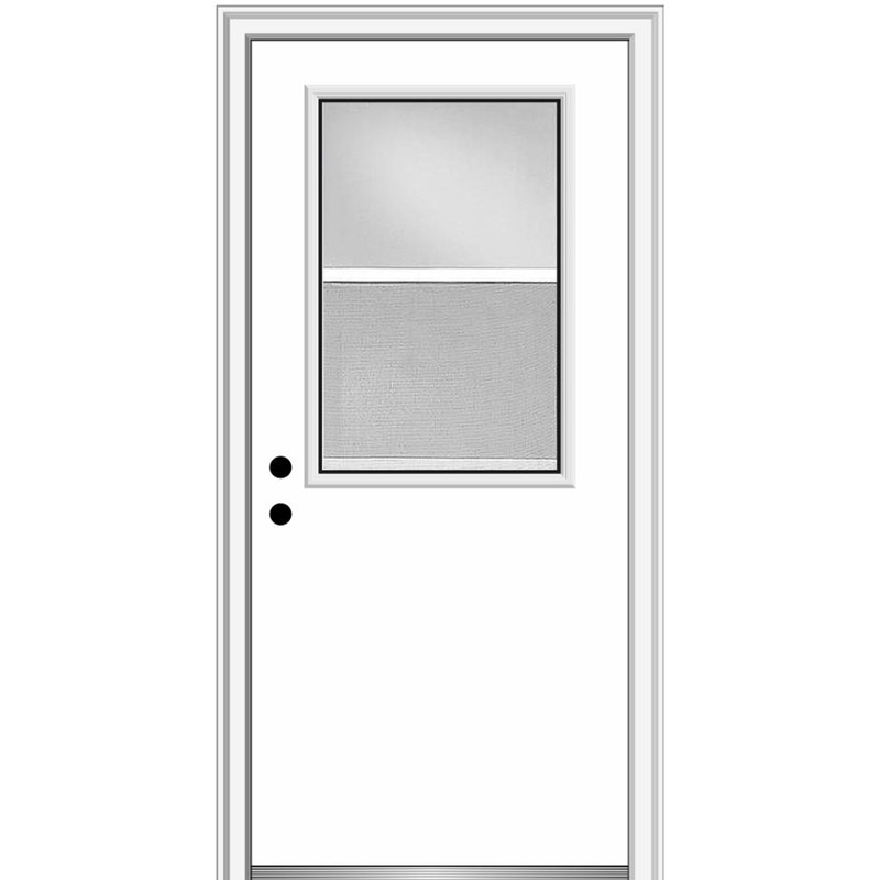 Portes d'entrée avant en fibre de verre Smooth 0,5 Lite, Droite / vers l'intérieur, H 81,75 po x l 36 po x P 6,56 po