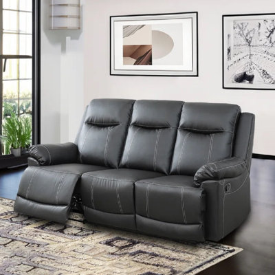 Almke 80.5'' Faux Leather Reclining Sofa