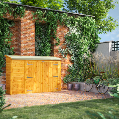 Powersheds 8 x 2ft Pent Timber Tongue & Groove Bike Shed