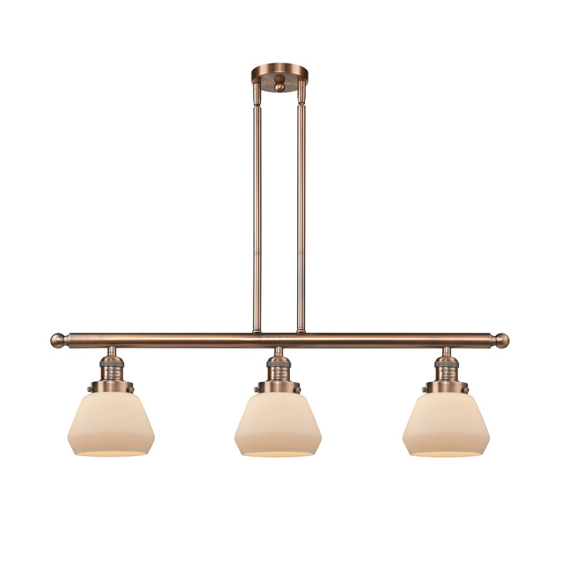 Chill 3 - Light Kitchen Island Pendant, Antique Copper, Matte White Cased