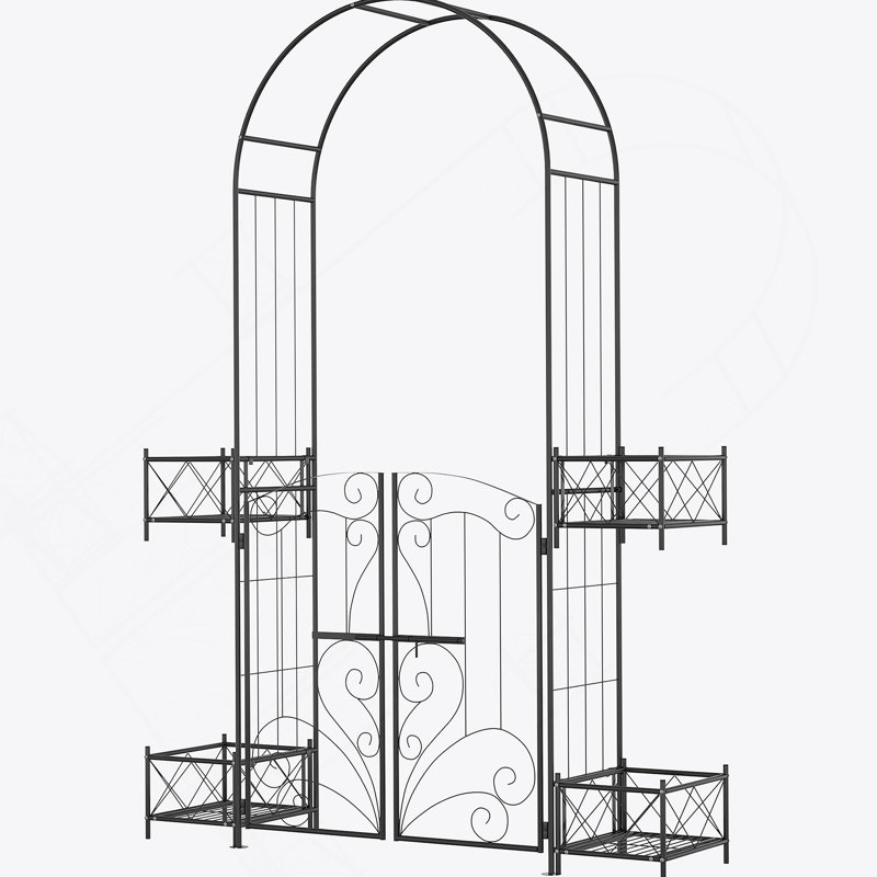 Arche de jardin polyvalente en métal avec barrière pour divers objets décoratifs
