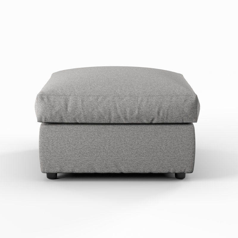 70cm Wide Square Solid Colour Standard Ottoman, Grey