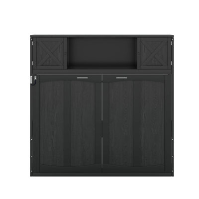 Lit escamotable double avec armoires de rangement