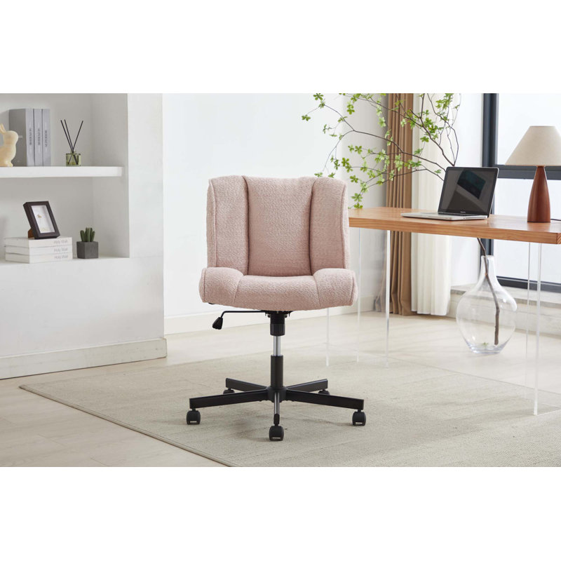 Chaises de bureau sans accoudoirs avec roulettes Chaise de bureau Fauteuil de coiffeuse avec accoudoirs réglables en tissu technique pour base, chambre à coucher