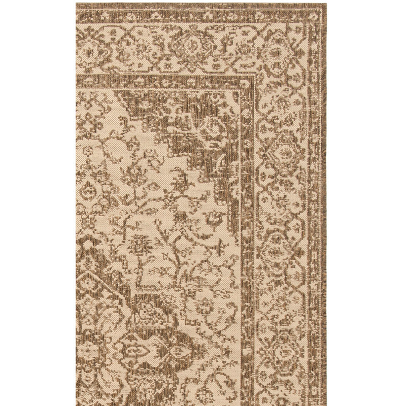 Danya Oriental Cream/Beige Indoor/Outdoor Area Rug, Rectangle 5'3" x 7'6"