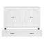 Lit escamotable double avec grands tiroirs, blanc-129436288