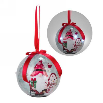 Ornement boule gnome et bonhomme de neige