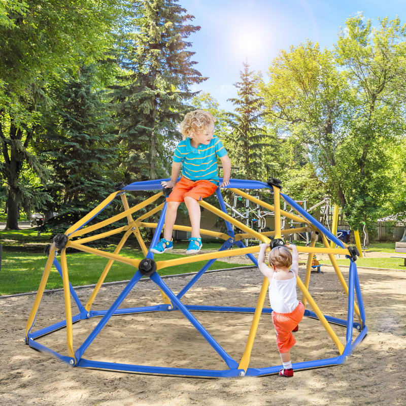 72" W Metal Climbing Dome for Kids Ages 3-10, Heavy Duty Outdoor Jungle Gym Playset, Supports 600lbs, Rust-Resistant Backyard Dome Climber