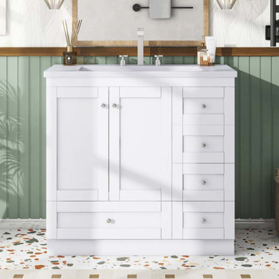 Ensemble de meuble-lavabo simple 35,8 po avec plateau Shanégal